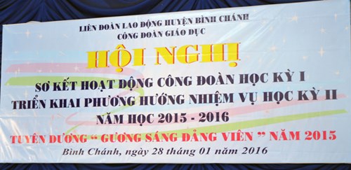 Hội nghị sơ kết học kỳ i hoạt động công đoàn ngành giáo dục năm học 2015 - 2016